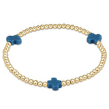 Enewton Signature Cross Gold Pattern 3mm Beaded Bracelet