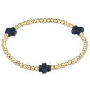Enewton Signature Cross Gold Pattern 3mm Beaded Bracelet