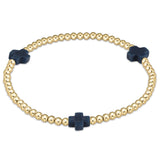Enewton Signature Cross Gold Pattern 3mm Beaded Bracelet