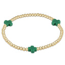Enewton Signature Cross Gold Pattern 3mm Beaded Bracelet