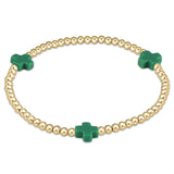 Enewton Signature Cross Gold Pattern 3mm Beaded Bracelet