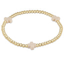 Enewton Signature Cross Gold Pattern 3mm Beaded Bracelet