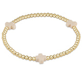 Enewton Signature Cross Gold Pattern 3mm Beaded Bracelet
