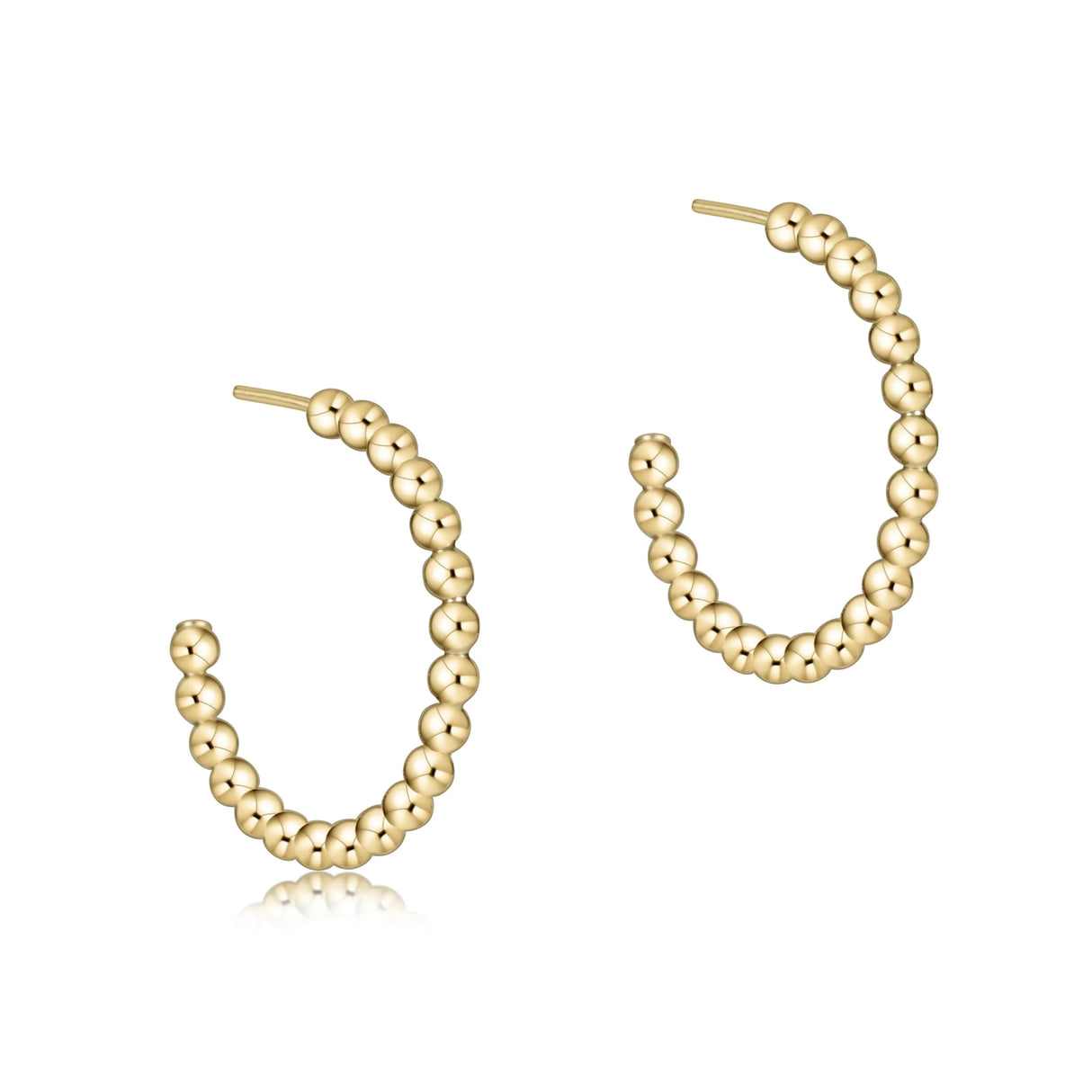Enewton Beaded Classic 1" Post Hoop-2mm Gold