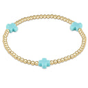 Enewton Signature Cross Gold Pattern 3mm Beaded Bracelet