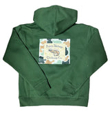 Pimp Shrimp Youth Camo-Back Hoodie - Forest Green