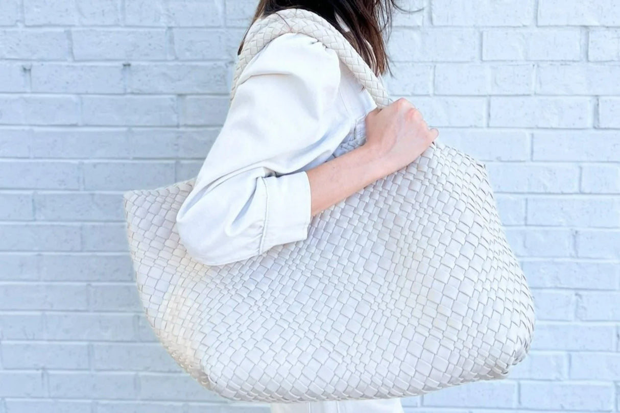 Parker & Hyde Oversized Woven Tote - Bone