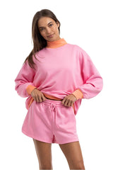 Katydid Pink & Orange Duo Mockneck Shorts
