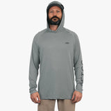 Aftco Samurai Sun Protection Hoodie Shirt Steel Heather -2X
