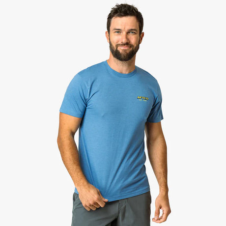 Aftco Greetings SS T-Shirt - Azure Heather