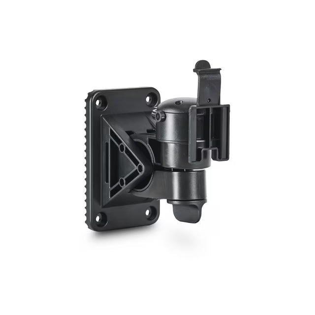 Black wall mount bracket on a white background