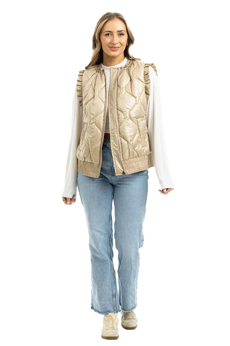 Katydid Metallic Quilted Vest