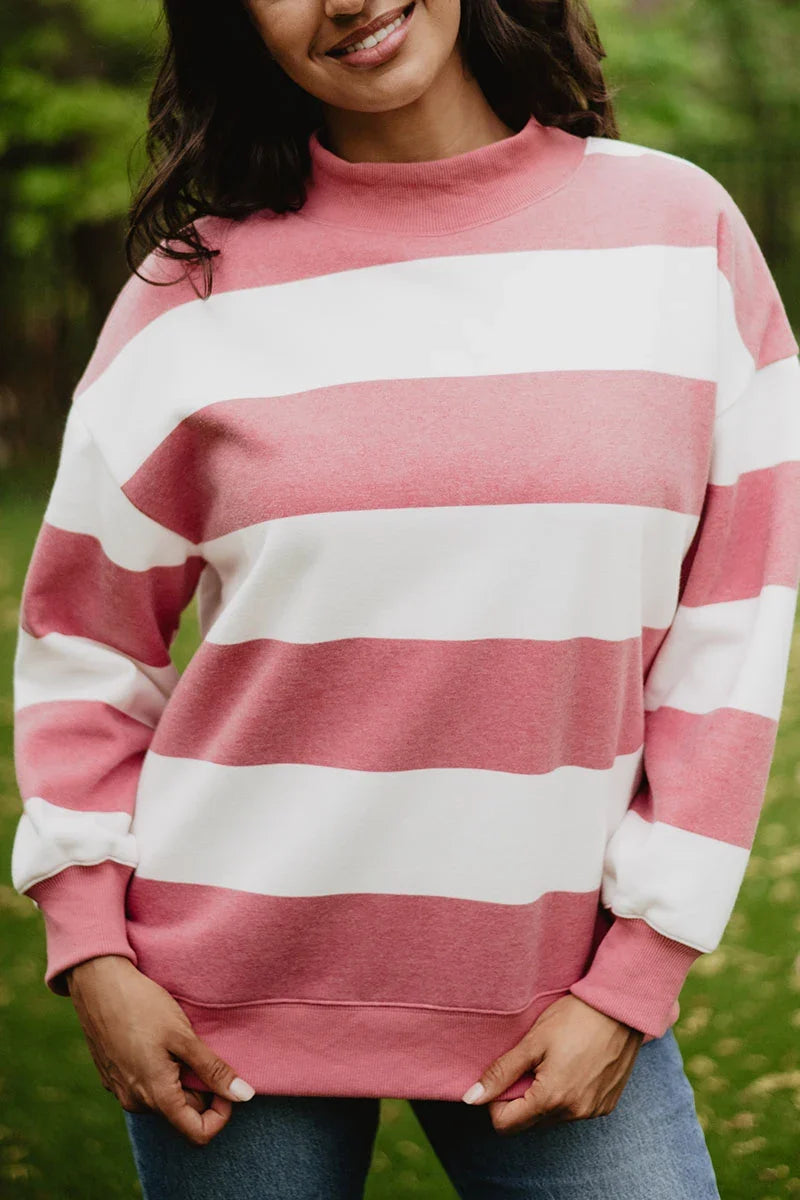 Katydid Striped Mockneck Pullover