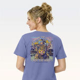Southern Couture Classic Follow the Word Cow Tee - Violet