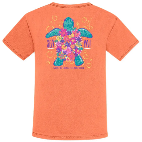 Southern Couture Comfort Sea Ya Turtle Tee - Melon