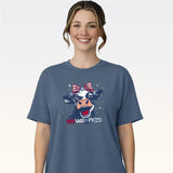 Southern Couture Soft Red White and Moo Tee - Indigo
