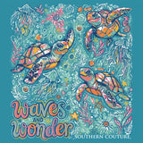 Southern Couture Classic Waves and Wonder Tee  - Tropical Blue