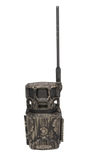 Camouflage hunting camera with antenna on a white background