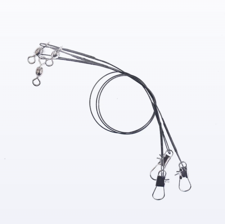Mustad Nylon-Coated Wire Leader with Crane Swivel & Snap