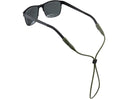 Sunglasses with a green strap on a white background