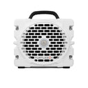 White portable heater with black handle on a white background, featuring the brand 'TurtleBox'.