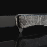 Ocaso Engraved Titanium Solstice - Topo + Black Blade Knife