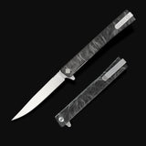 Ocaso Engraved Titanium Solstice - Topo + Satin Blade Knife