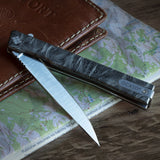 Ocaso Engraved Titanium Solstice - Topo + Satin Blade Knife