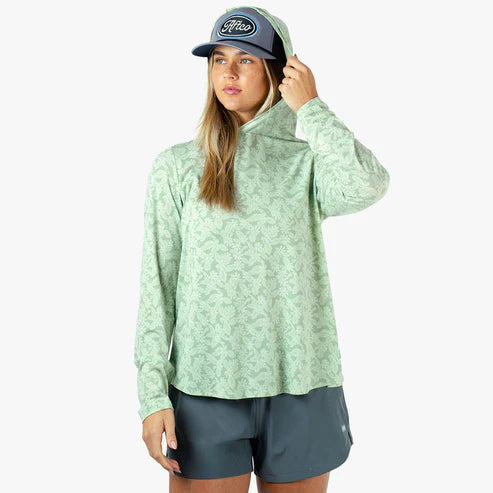 Aftco Ocean Bound Hooded Performance Shirt - Bay Leaf