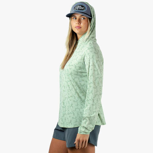 Aftco Ocean Bound Hooded Performance Shirt - Bay Leaf