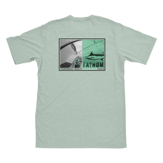 Fathom Offshore Waterline T Shirt - Dusty Blue