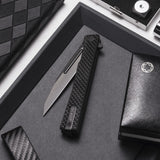 Ocaso Solstice - Carbon Fiber / Black Wharncliffe Blade Knife
