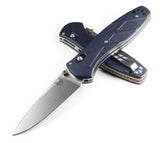 Benchmade Barrage Folding Drop Point Knife, Canyon Blue