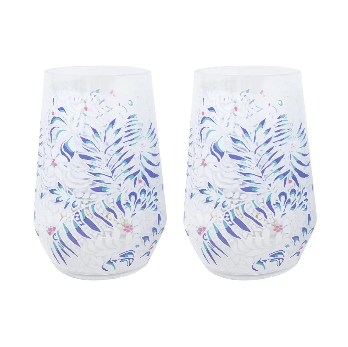 Lilly Pulitzer Summer Shorelines Acrylic Wine Glass Set