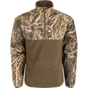 Camouflage hunting jacket with a brown base on a white background