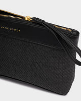 Katie Loxton Wristlet Raffia Clutch Black