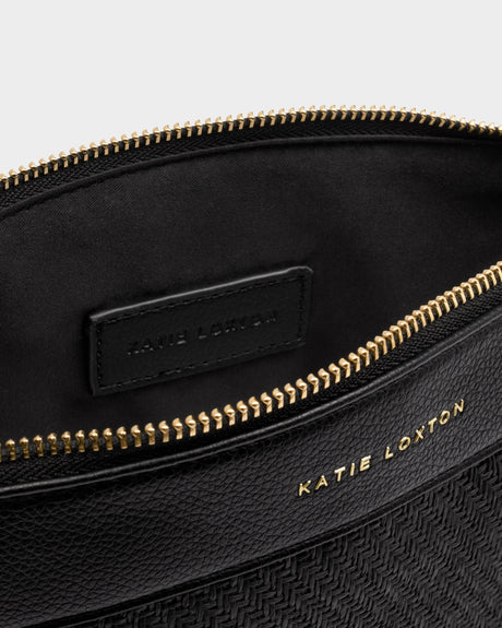 Katie Loxton Wristlet Raffia Clutch Black