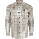 Plaid shirt with buttons on a white background