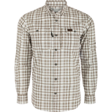 Plaid shirt with buttons on a white background