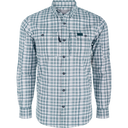 Green and white checkered shirt on a white background