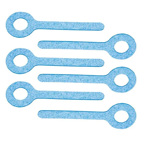 Set of five blue deer scents on a white background
