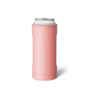 Pink can holder with white lid on a white background