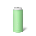 Green can cooler with white top on a white background