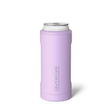 Purple can cooler with white top on a white background