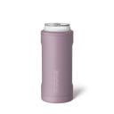 Purple can holder with white lid on a white background