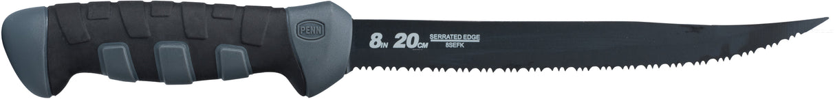 Penn 8SEFK 8" Serrated Edge Fillet Knife Black/Grey