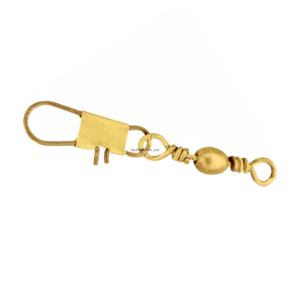 Sea Striker Twisted Barrel Swivel With Interlock Snap Brass