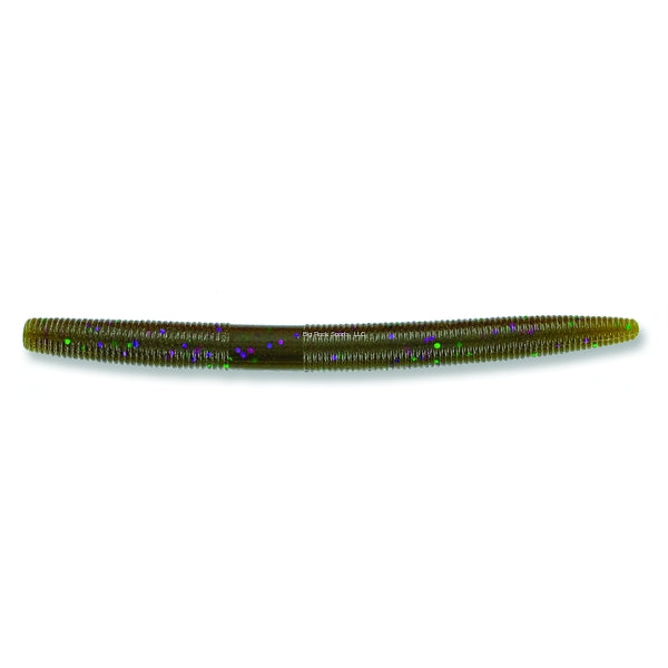 Gary Yamamoto 9S-10-301 Senko Worm, 4", 10pk, Green Pumpkin with Large Green & Large Purple