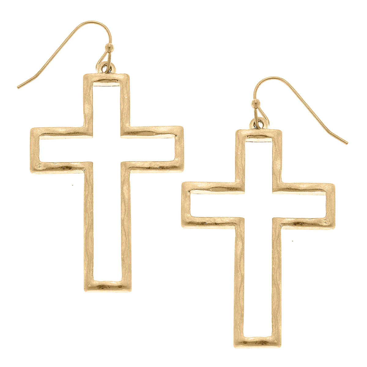 Pendientes Lydia Cross en oro desgastado