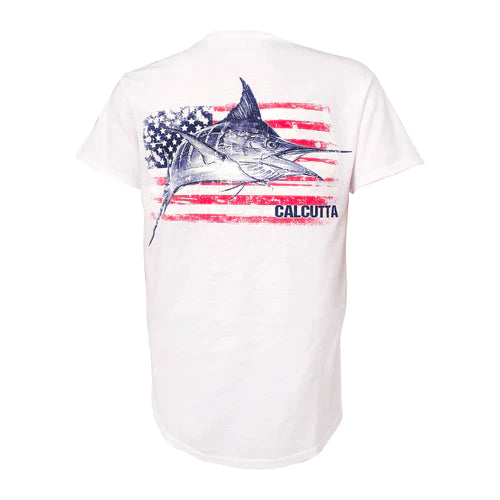 Calcutta Men's American Flag Marlin T-shirt
